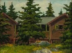 Mathias J. Alten, Cabin in Michigan Woods, circa 1934, Oil on Artist Board