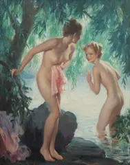 Bradshaw Crandell, Water Nymphs, circa 1936, Oil on Canvas
