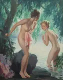 Bradshaw Crandell, Water Nymphs, circa 1936, Oil on Canvas