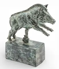 Carl Milles, Standing Wild Boar, circa 1927, Bronze Sculpture