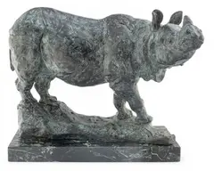 Sharon Sommers, Rhinoceros, 1980, Bronze Sculpture