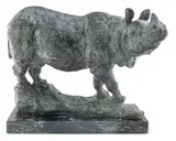 Sharon Sommers, Rhinoceros, 1980, Bronze Sculpture