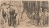 Rembrandt van Rijn, Jews in the Synagogue, 1648, Etching and Drypoint on Laid Paper