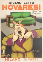 Achille Mauzan, Diveno - Letto Novaresi, 1940, Lithograph Poster