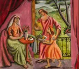 Edgar Yaeger, A Mediterranean Lunch, 1938, Oil on Canvas
