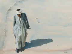 Jon McDonald, North African Gentleman, Watercolor on Arches Wove Paper