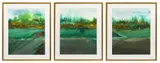 Nora Chapa Mendoza, Landscape, 1998, Watercolor on Paper Triptych