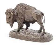 Paul Krapf, Buf, 1977, Original Bronze Sculpture of a Buffalo