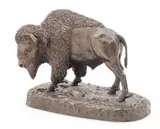 Paul Krapf, Buf, 1977, Original Bronze Sculpture of a Buffalo