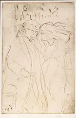 Louis Auguste Mathieu Legrand, Le Chauffeur, 1911, Drypoint on Cream Laid Paper, with Watermark