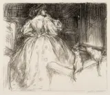 Charles Haslewood Shannon, Biondina, 1894, Lithograph Drawn on the Stone, Printed on Paper