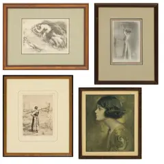 Maurice Neumont, After Charles Bosseron Chambers; Charles Haslewood Shannon (British); Jules Bastien-Lepage Lithographs, on Paper; E