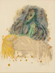Abraham and Isaac, from the Story of David Portfolio by Reuven Rubin, Lithograph in Colors, sold Apr 2026