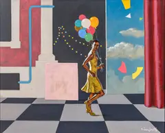 Hughie Lee-Smith, The Yellow Dress, 1996, Oil on Linen