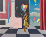 Hughie Lee-Smith, The Yellow Dress, 1996, Oil on Linen