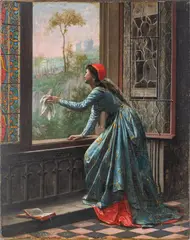 Adolphe Alexandre Lesrel, Farewell, 1871, Oil on Canvas