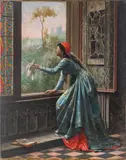 Adolphe Alexandre Lesrel, Farewell, 1871, Oil on Canvas