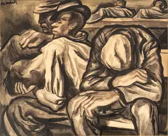 Francis de Erdely, Untitled, Watercolor on Paper, Seated Workmen