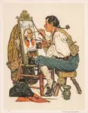 Norman Rockwell, Ye Pipe and Bowl, Lithograph in Colors on Paper, Ca. 1970s