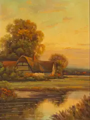 Andrew Spencer, An English Country House, 1940, Oil on Canvas