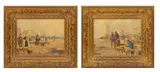 R. Kotter, Flower Sellers, circa 1950, Oils on Canvas