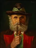 Casper Mine, Portrait of a Bavarian Gentleman, Oil on Masonite