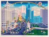 Melanie Taylor Kent, Chicago (Michigan Avenue), 1988, Serigraph on Paper