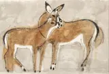 Charles Culver, Two Deer, 1949, Watercolor on Wove Paper