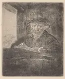 Rembrandt van Rijn, Self Portrait, Etching on Ingres D Arches Off White Laid Paper 1648 (Millenium Edition)