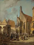 Jules Achille Noël, Market Day, Nuremberg, Germany, 1872, Oil on Canvas