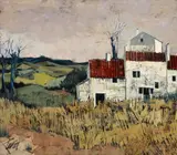 Charles Levier, La Ferme, circa 1970, Oil on Canvas