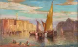 Harold Walker, Venetian Sailing Scene, Oil on Canvas