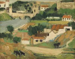 Ginette Rapp, Spanish Riverscape, circa 1980, Oil on Canvas