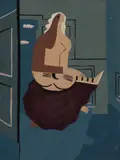 Edgar Yaeger, Guitar Player with Door, Gouache on Board, Ca. 1930s