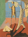 Edgar Yaeger, Surreal Composition with Central Figure, circa 1930-40, Gouache on Paper