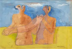 Edgar Yaeger, Surrealist Figures, 1940, Gouache and Pencil on Paper