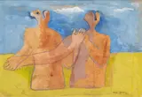 Edgar Yaeger, Surrealist Figures, 1940, Gouache and Pencil on Paper