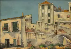 Street Scene by Edgar Yaeger, 1966, Oil on Canvas, sold Feb 2026