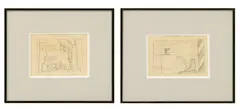 Edgar Yaeger, Untitled, circa 1950, Graphite on Paper Abstract