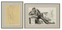Untitled by Edgar Yaeger, Charcoal and Pencil on Paper 2 PCS, sold Feb 2026
