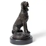 Pierre-Jules Mêne, Seated Bloodhound, Bronze Sculpture