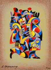 Anatole Krasnyansky, Harp Dream, Serigraph on Paper