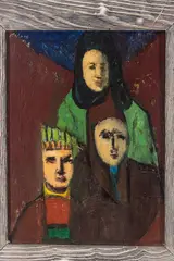 Three Faces by John Arhorn, Oil on Canvas 20th Cent., sold Feb 2026