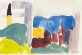 Saul Hanig, Untitled, Watercolor and Pencil on Paper, Abstract Cityscape