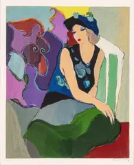 Seated Woman by Itzchak Tarkay, Serigraph, sold Feb 2026