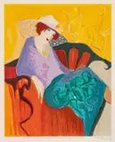 Itzchak Tarkay, Seated Woman, Serigraph on Paper