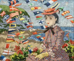Suzanne Eisendieck, Plage D'Yport, Oil on Canvas