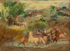 Jon Corbino, Summer Riders, Oil on Masonite