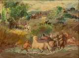 Jon Corbino, Summer Riders, Oil on Masonite