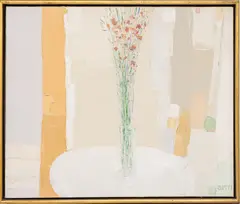 Floral Still Life in Room by Italo Botti, Oil Canvas, sold Jan 2026